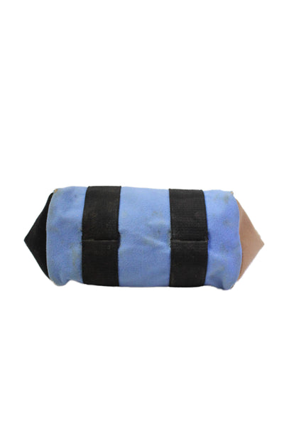 Rue De Verneuil Womens Double Handle Wool Colorblock Tote Handbag Blue Black