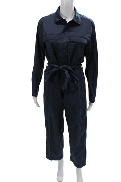 Everlane Women Jumpsuit Dark Blue Long Sleeve Cotton Size 6