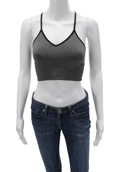 Ivy Park Womens Sleeveless V Neck Gray Polyester Top Size S