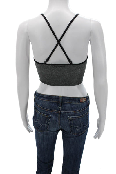 Ivy Park Womens Sleeveless V Neck Gray Polyester Top Size S