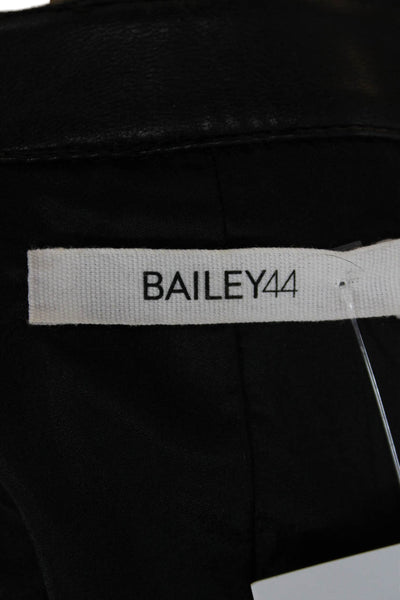 Bailey 44 Womens Black Collared Sleeveless Biker Vest Snap Closure Size M