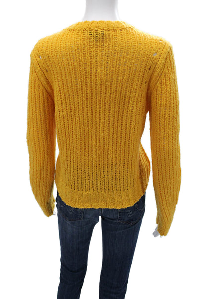 Rag & Bone Women Pullover Yellow Merino Wool Crew Neck Long Sleeve Size M
