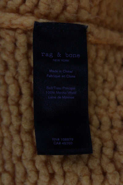 Rag & Bone Women Pullover Yellow Merino Wool Crew Neck Long Sleeve Size M