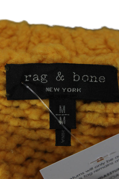 Rag & Bone Women Pullover Yellow Merino Wool Crew Neck Long Sleeve Size M