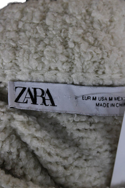 Zara Womens Beige Mock Neck Pullover Sweater Long Sleeve Size M