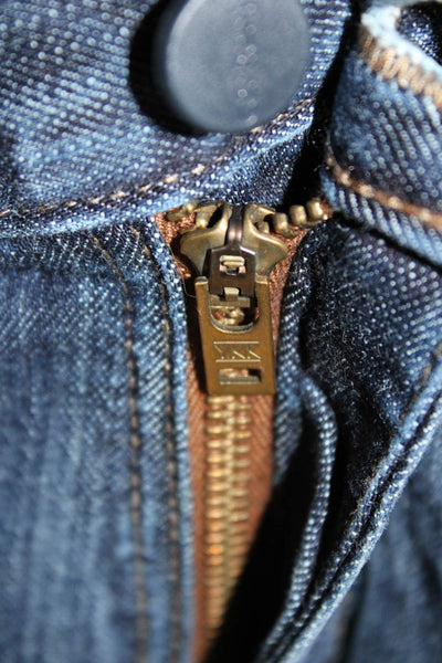 Carhartt Mens Straight Dark Blue Jeans Button Fly Big & Tall Size 33