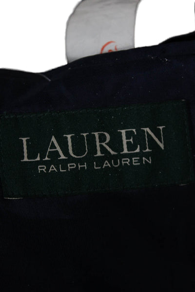 Lauren Ralph Lauren Mens Navy Check Silk Wool Blazer Button Size 42