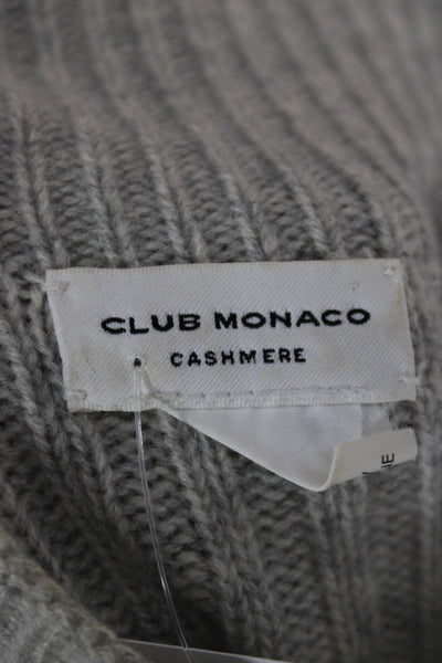 Club Monaco Women Pullover Sweater Striped Gray Mock Neck Alpaca Blend Size S