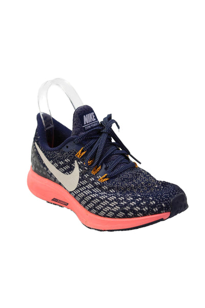 Nike Womens Woven Neon Sole Detail Athletic Sneakers Blue Size 6