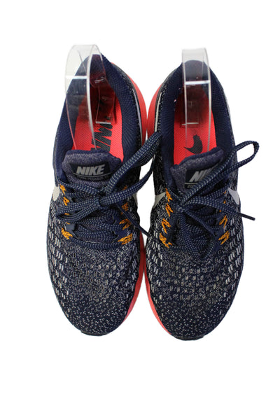 Nike Womens Woven Neon Sole Detail Athletic Sneakers Blue Size 6