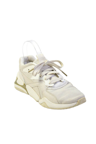 Puma Womens Suede Panel Athletic Sneakers Light Beige Size 6