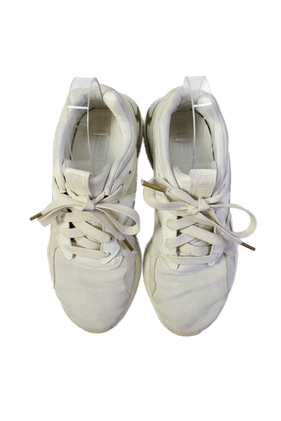 Puma Womens Suede Panel Athletic Sneakers Light Beige Size 6