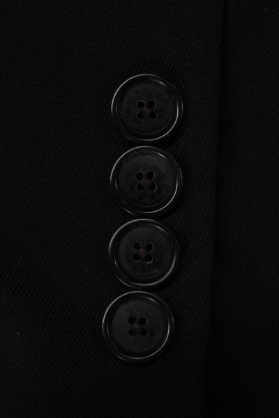 Hart Schaffner Marx Mens 2 Piece Black Wool Suit Jacket Button Collared Size 44