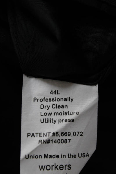 Hart Schaffner Marx Mens 2 Piece Black Wool Suit Jacket Button Collared Size 44