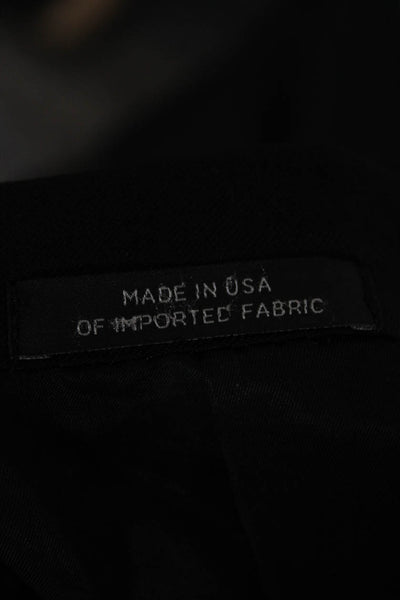 Hart Schaffner Marx Mens 2 Piece Black Wool Suit Jacket Button Collared Size 44