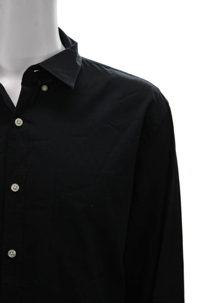 Bonobos Mens Button Front Long Sleeve Collared Pocket Shirt Navy Cotton Size XL