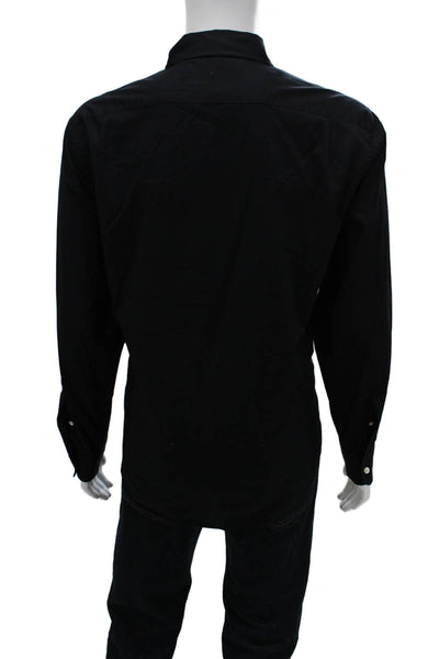 Bonobos Mens Button Front Long Sleeve Collared Pocket Shirt Navy Cotton Size XL