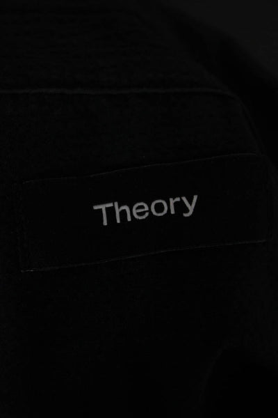 Theory Mens Button Front Short Sleeve Collared Shirt Navy Blue Size XL