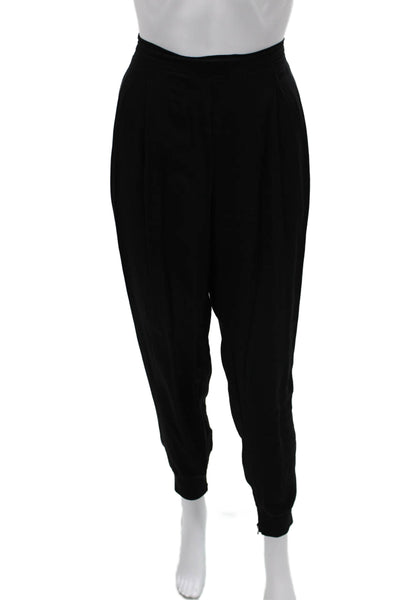 Eileen Fisher Women Harem Jogger Pants Silk Black Zip Petite Size S