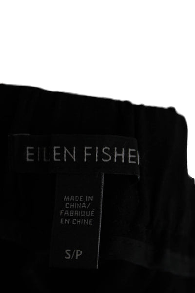 Eileen Fisher Women Harem Jogger Pants Silk Black Zip Petite Size S