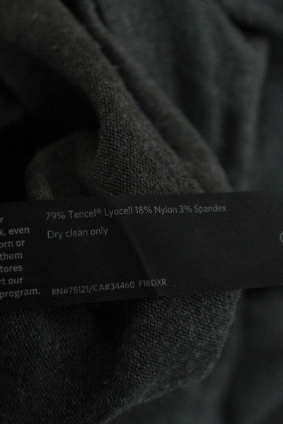 Eileen Fisher Women Sweater Dress Dark Gray 3/4 Sleeve Tie Waist Petite Size S