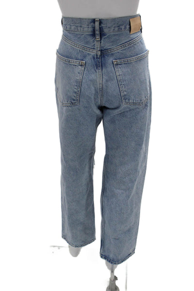 MNG Women Mom Boyfriend Jeans Light Blue High Rise 100%Cotton Size 6