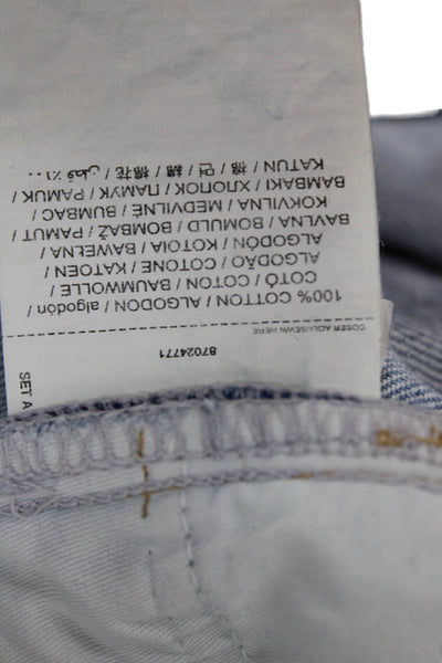 MNG Women Mom Boyfriend Jeans Light Blue High Rise 100%Cotton Size 6