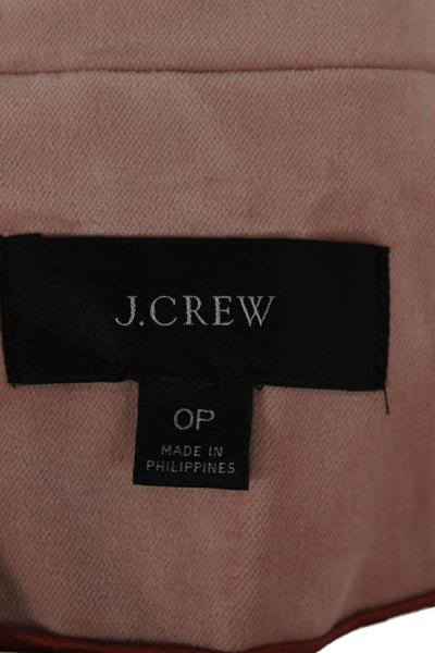 J Crew Womens Pink Collared Button Blazer Long Sleeve Cotton Blend Size 0P