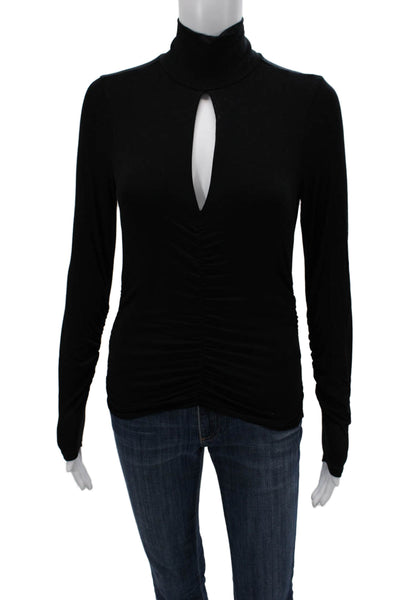 Frame Womens Turtleneck Long Sleeve Black Top Size XS