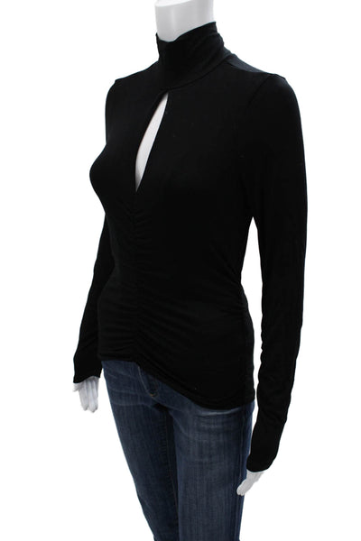 Frame Womens Turtleneck Long Sleeve Black Top Size XS