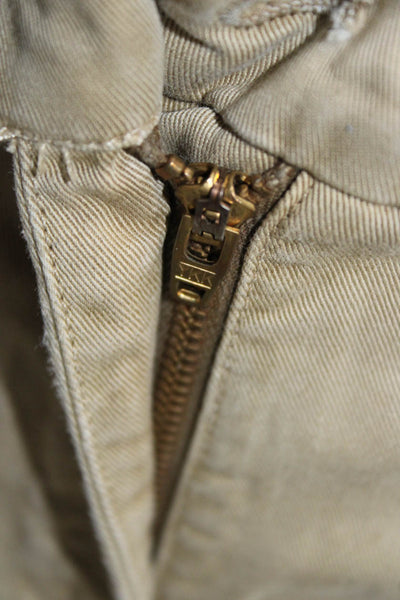 J Crew Womens Beige Chino Capri Pants Button Cotton Size 00