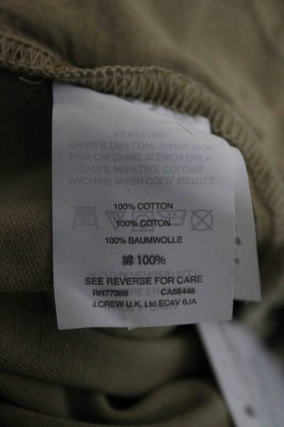 J Crew Womens Beige Chino Capri Pants Button Cotton Size 00