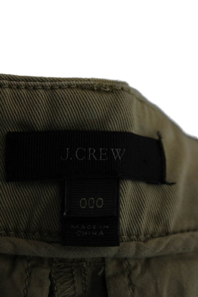 J Crew Womens Beige Chino Capri Pants Button Cotton Size 00