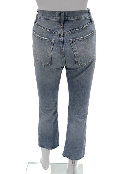 Agolde Womens Cropped Straight High Rise Blue Jeans Size 23