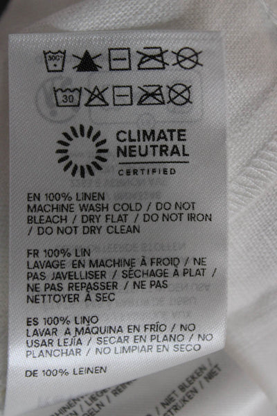 Reformation Womens White Linen Cropped Pants Zip Size 0P