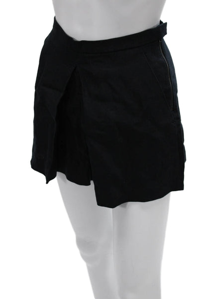 J Crew Women Classic Black Linen Shorts Hook Eye Size 0