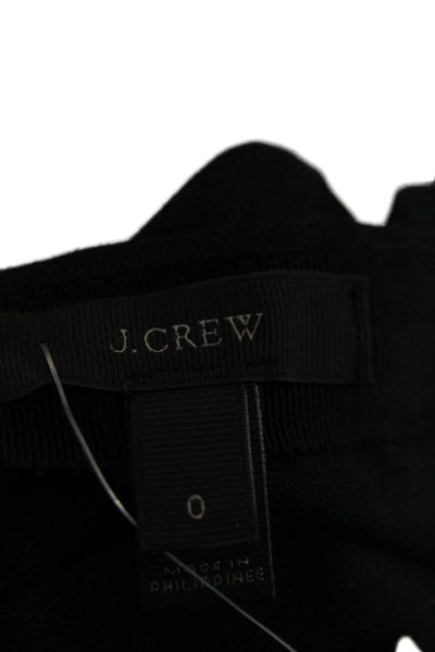 J Crew Women Classic Black Linen Shorts Hook Eye Size 0