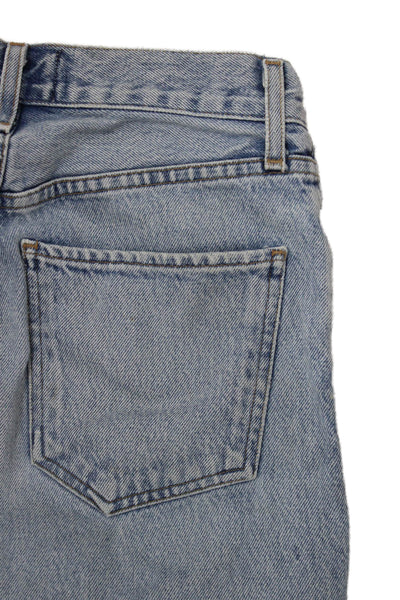 Agolde Women Cropped Straight Light Blue High Rise Jeans 25in Size 23