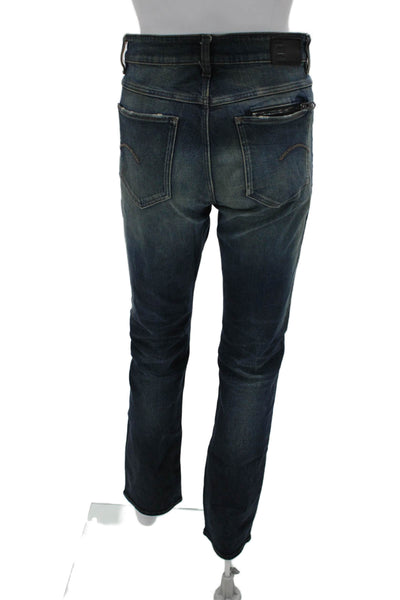 G Star Raw Mens Straight Jeans Dark Blue Mid Rise 99% Cotton Size 26