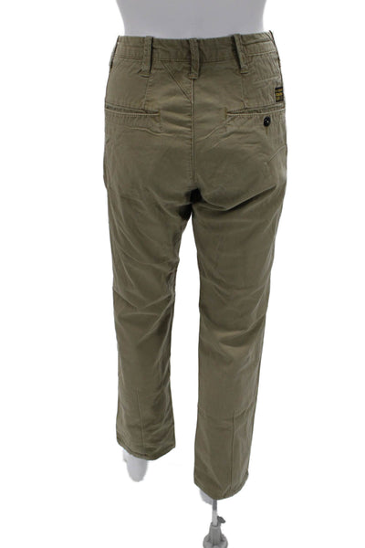 G Star Raw Mens Chinos Green Button Fly 97% Cotton Size 26