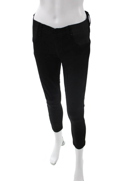 Paige Womens Ankle Cropped Pants Black Mid Rise Size 26