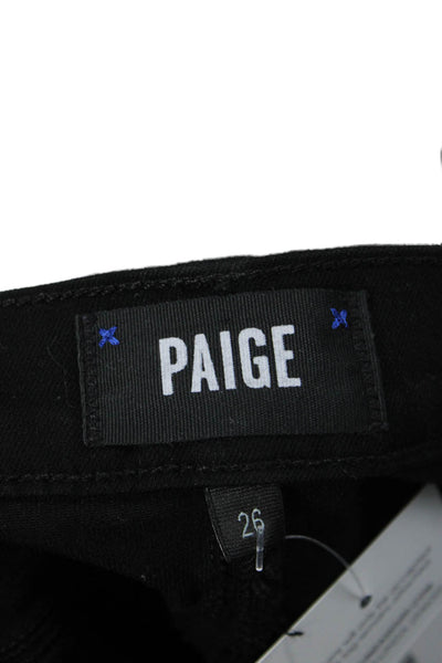 Paige Womens Ankle Cropped Pants Black Mid Rise Size 26