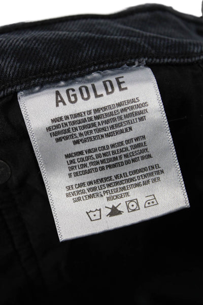 Agolde Womens Skinny Ankle Jeans Dark Gray High Rise Button Size 26