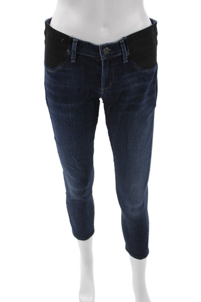 Citizens of Humanity Womens Skinny Cropped Maternity Jeans Dark Blue Size 26