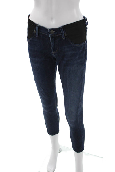 Citizens of Humanity Womens Skinny Cropped Maternity Jeans Dark Blue Size 26