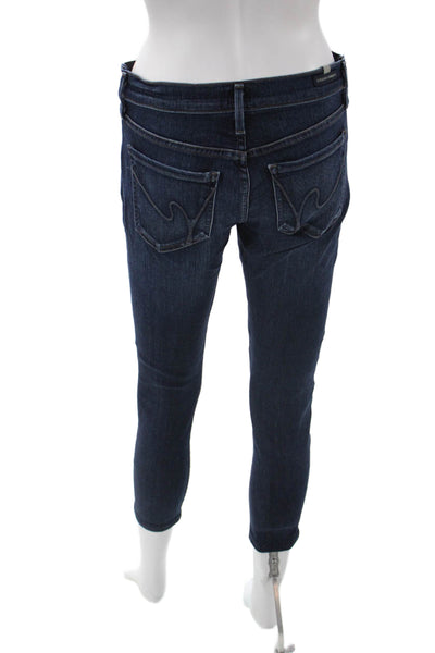 Citizens of Humanity Womens Skinny Cropped Maternity Jeans Dark Blue Size 26