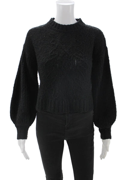 Toccin Women Pullover Sweater Black Crew Neck Long Sleeve Size XS