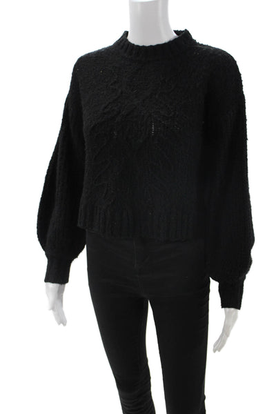 Toccin Women Pullover Sweater Black Crew Neck Long Sleeve Size XS