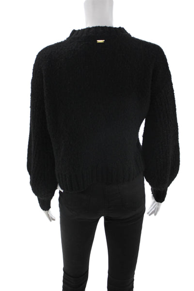 Toccin Women Pullover Sweater Black Crew Neck Long Sleeve Size XS