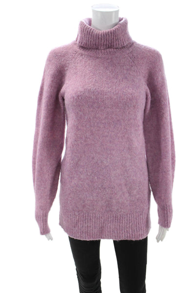Toccin Womens Purple Turtleneck Pullover Long Sleeve Classic Size XS